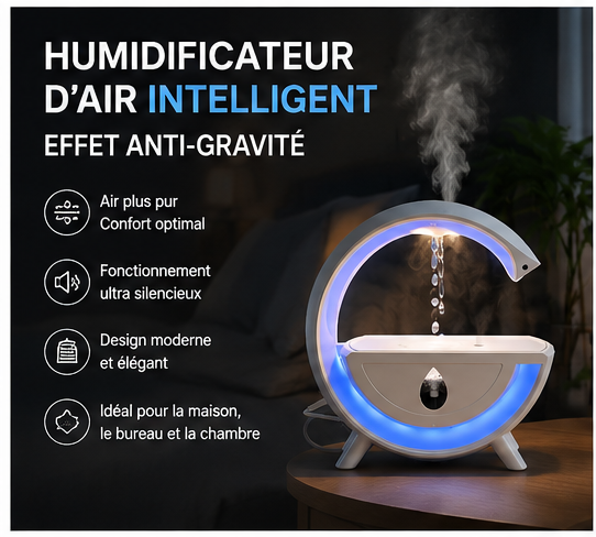 Humidificateur d’air avec veilleuse colorée