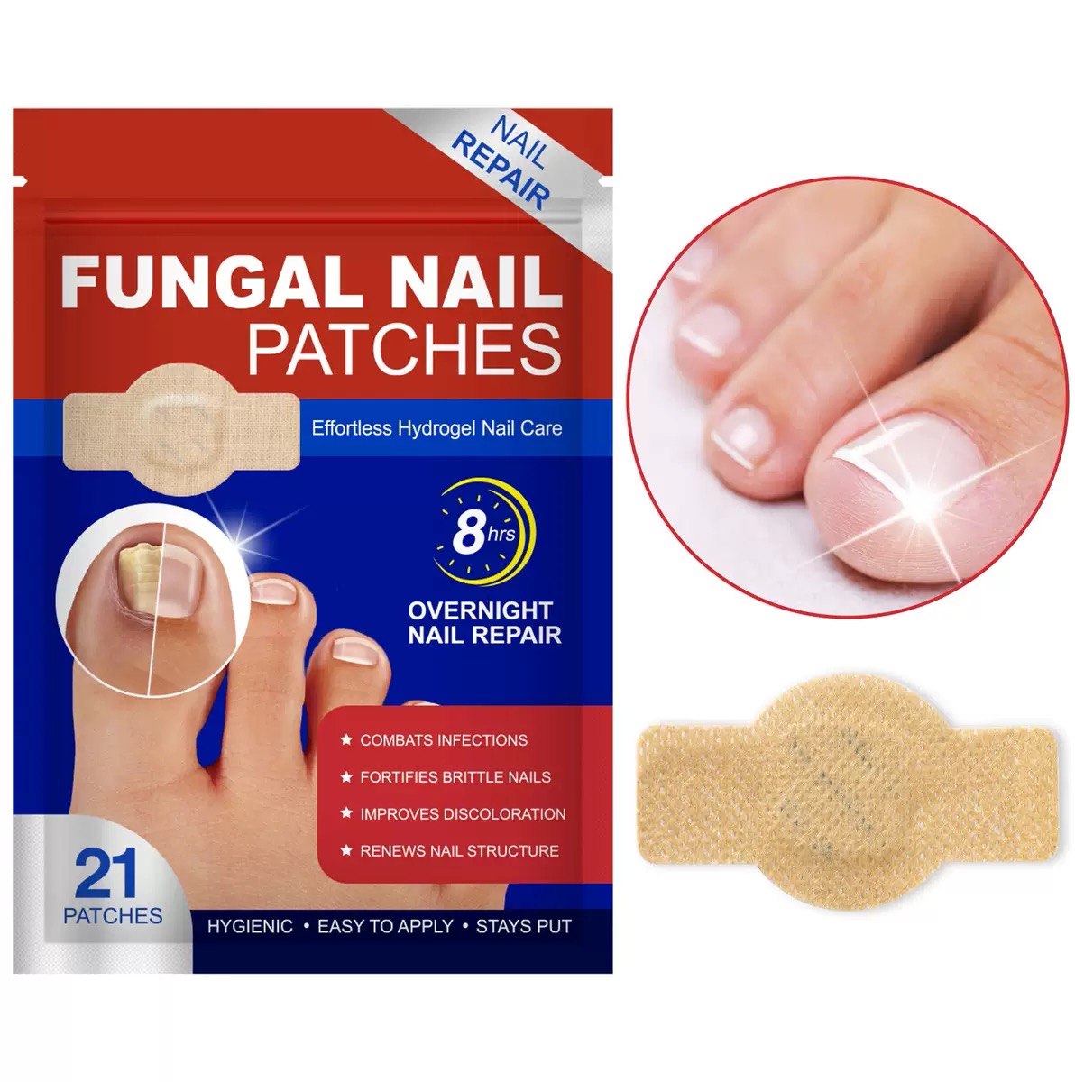 Patch Réparateur pour Ongles des Pieds en Hydrogel