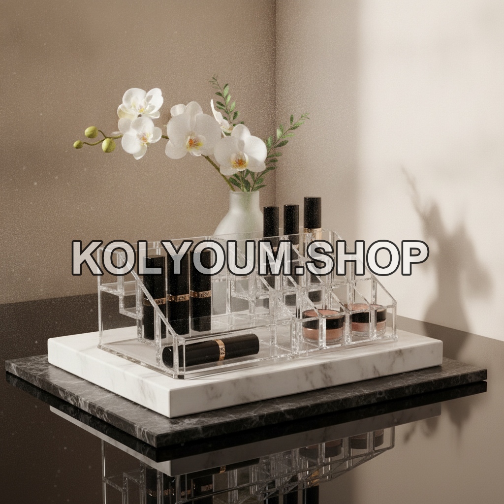 Organisateur de Cosmétiques en Acrylique Transparent Multi-Compartiments