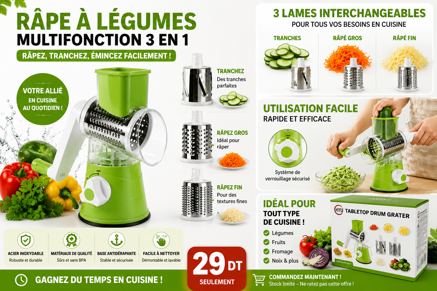 TableTop Drum Grater