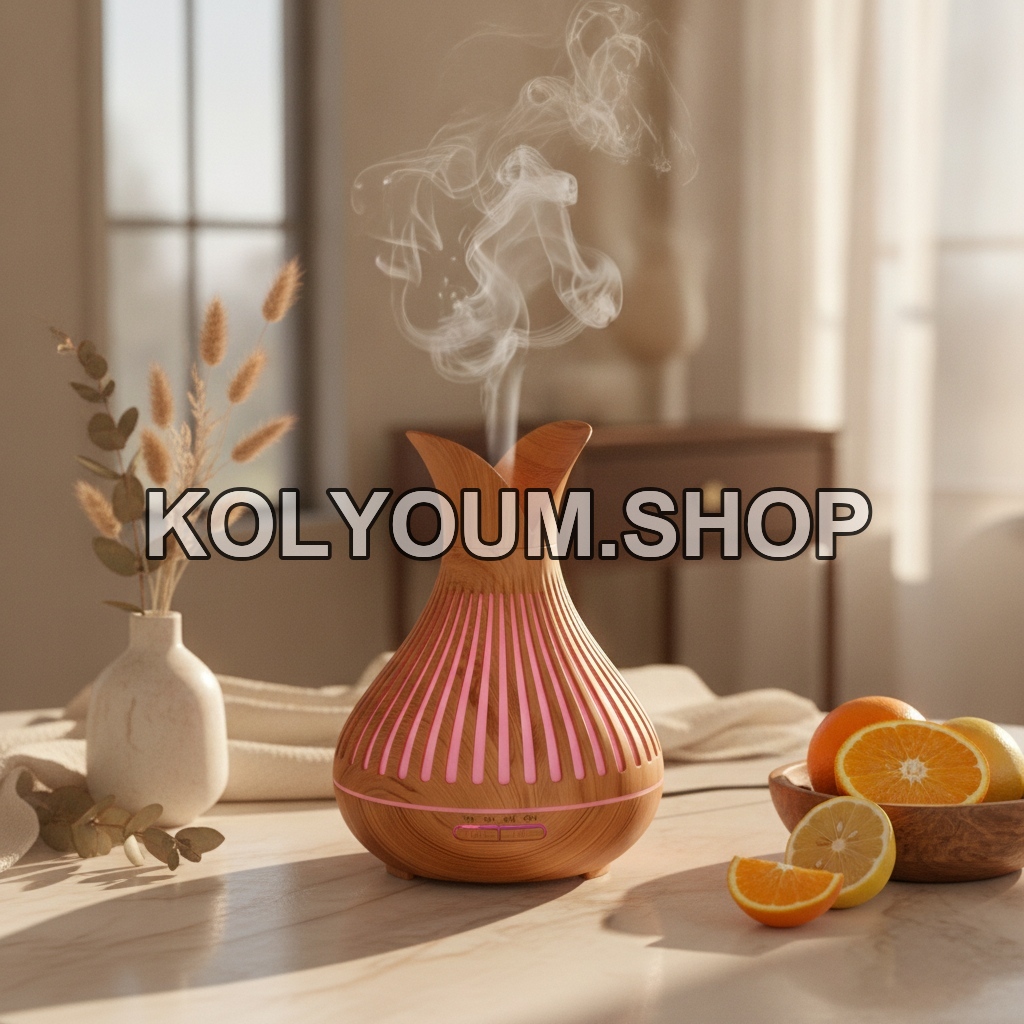 Diffuseur d'Arômes & Humidificateur avec Lumière LED - Design Bois